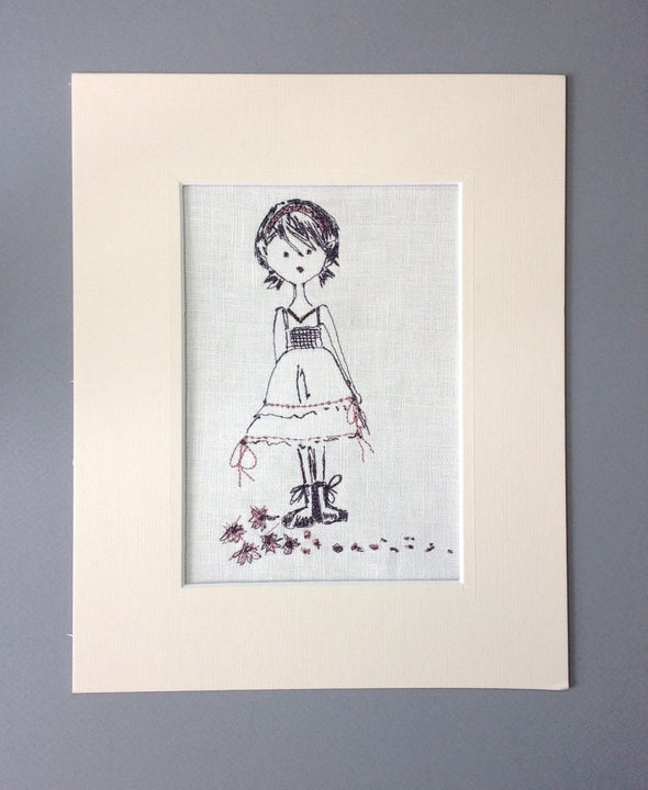 Girl With Short Hair - Embroidery Design