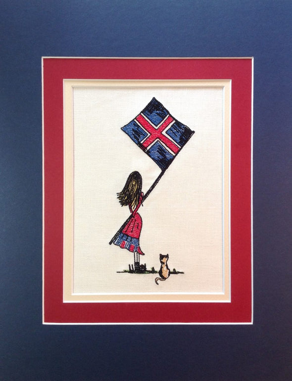 Icelandic Flag Girl - Embroidery Design
