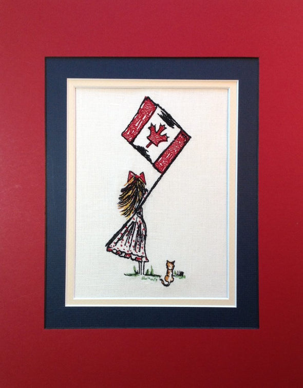 Canadian Flag Girl - Embroidery Design