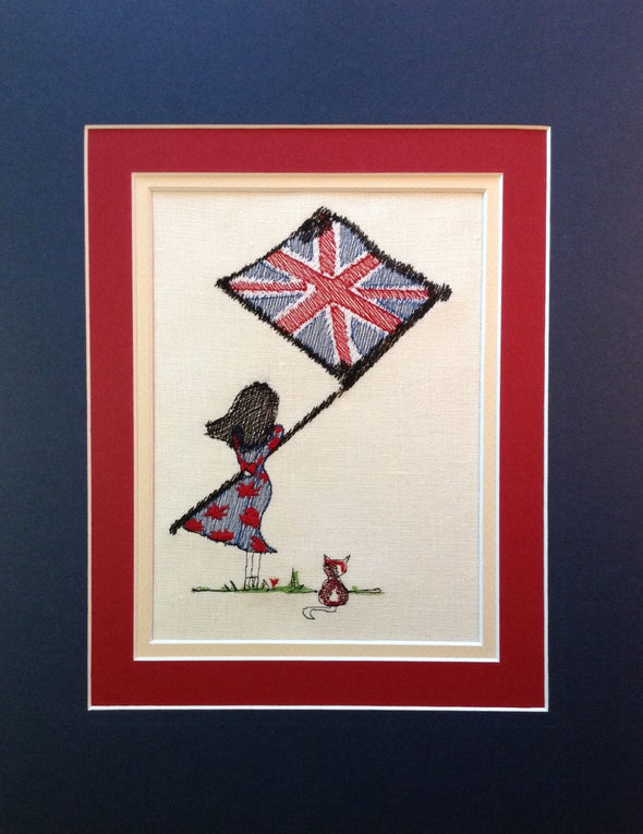 UK Flag Girl - Embroidery Design