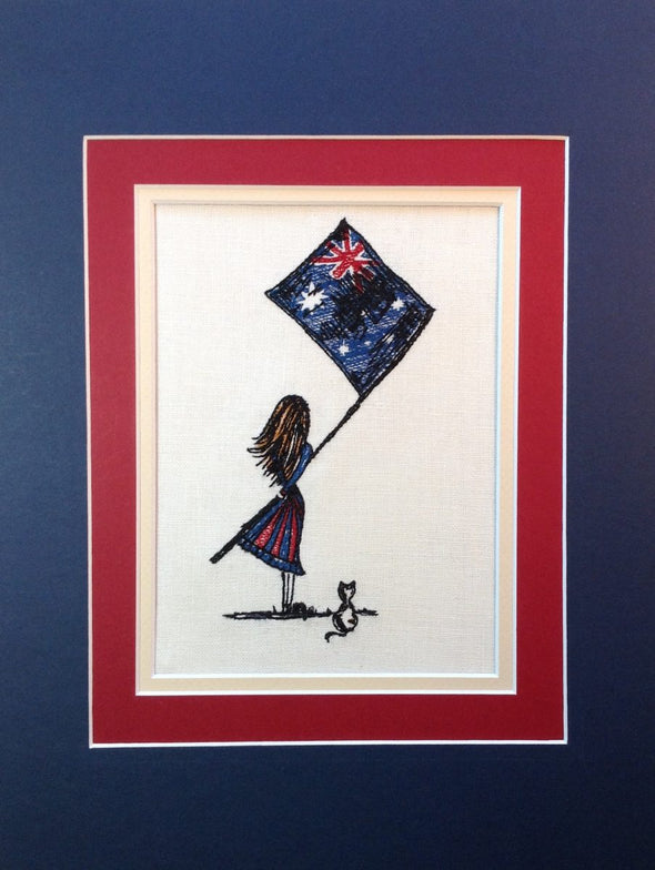 Australian Flag Girl - Embroidery Design