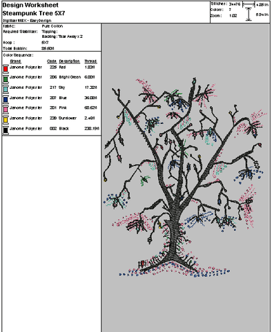 Steampunk Tree - Embroidery Design