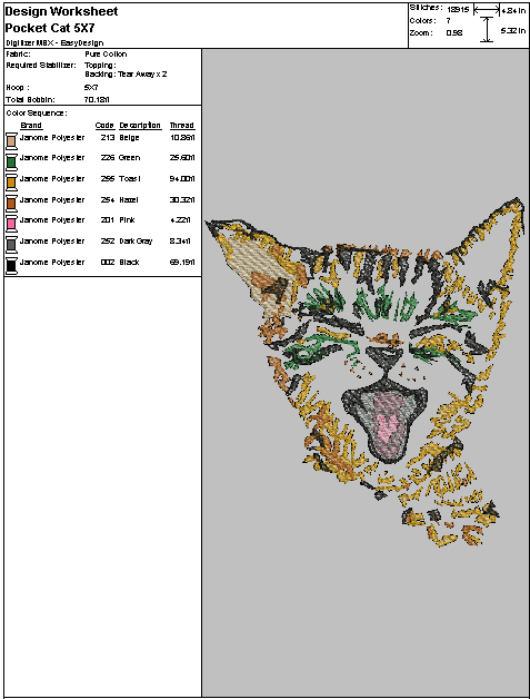 Pocket Cat - Embroidery Design