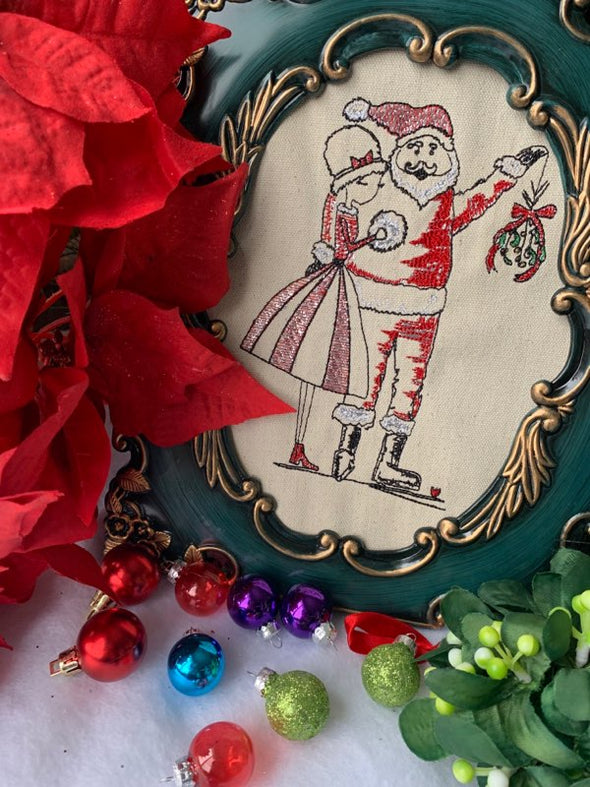 Urban Machine Embroidery- I saw Mommy Kissing Santa under the Mistletoe